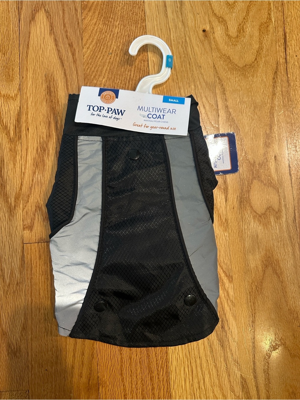 Top Paw Two-Tone Dog Coat in Black and Gray